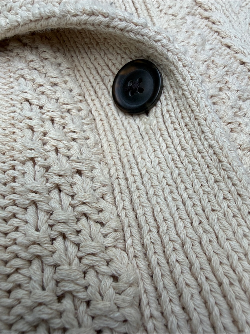 Women's Signature Cotton Fisherman Sweater / Cardigan - Medium Beige - Picture 11 of 11